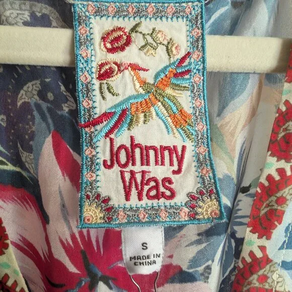 Johnny Was Dunas Patchwork Silk Dress SMALL NWOT - Picture 9 of 10